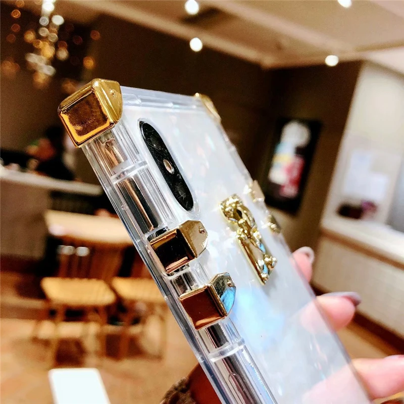 Роскошный квадратный прозрачный ТПУ чехол для iPhone 11 Pro Max, мягкий силиконовый блестящий чехол для телефона для iPhone X XS Max XR для iPhone 6 7 8 Plus