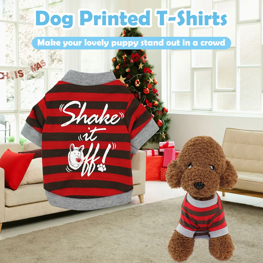 Pet Shirts Dog T-Shirts Pet Printed Clothes Pet Spring Autumn Winter Clothes Keep Warm Clothing for Small Medium Large Dogs Cats