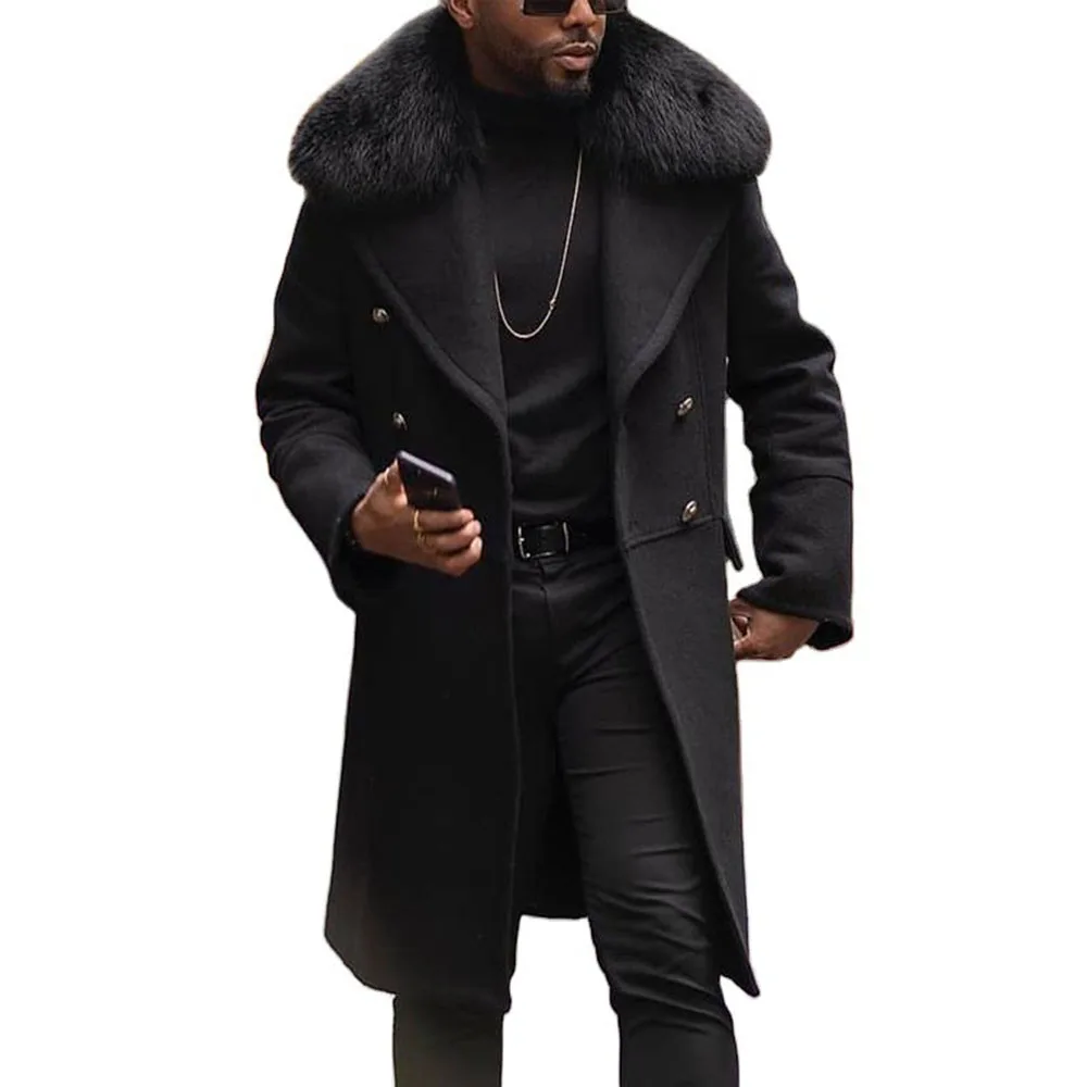 Модное мужское шерстяное пальто новинка сезона осень-зима 2021 повседневное