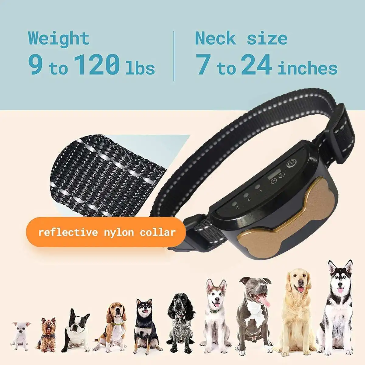 Bark Control Collar for Dog Anti Training Rechargeable Waterproof Barking Dogs Ultrasonic Shock | Дом и сад
