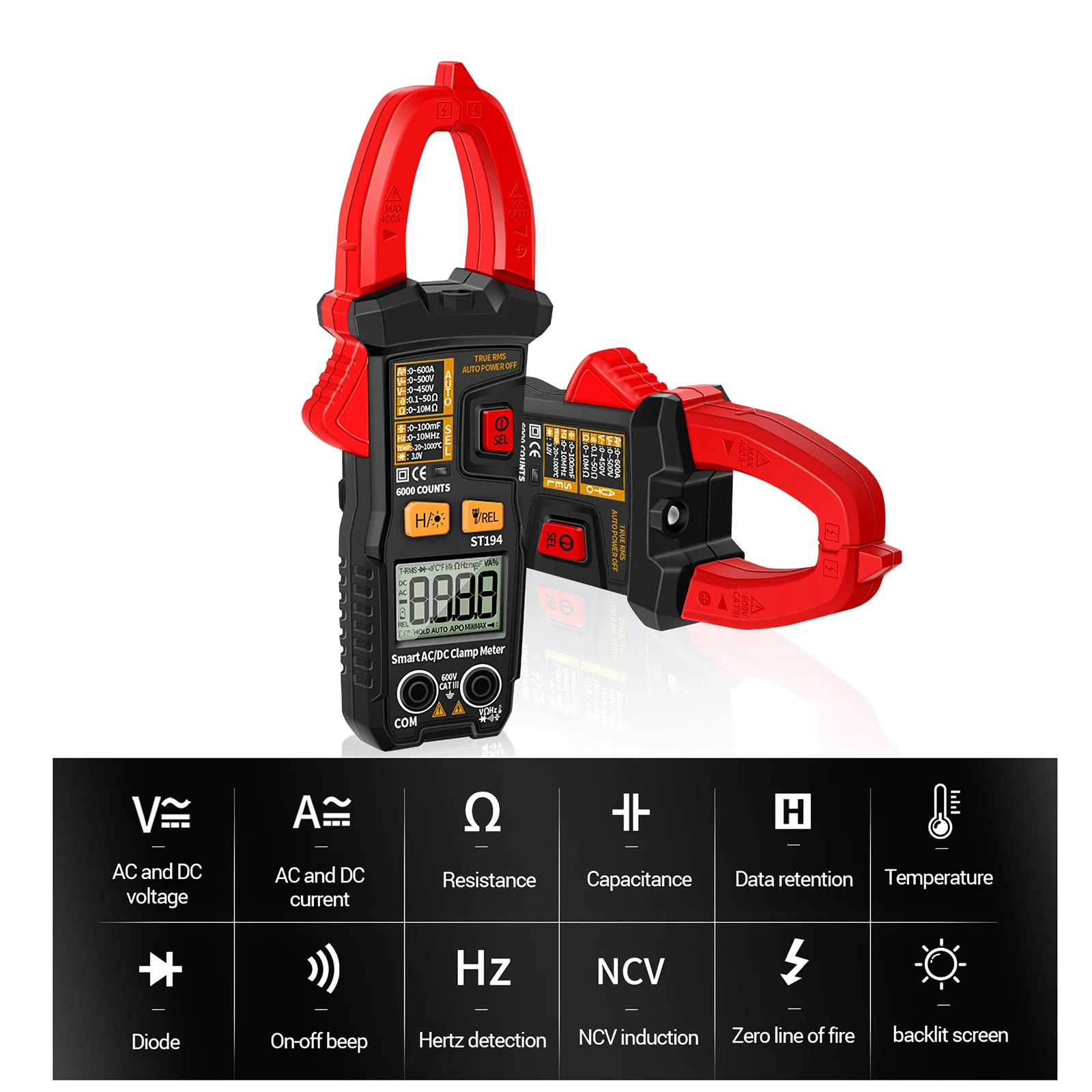 

Current Meter Digital Car Voltage Tester Digital Multimeter Precise Car Current Detector Multimeter Clamp Portable Car Tester