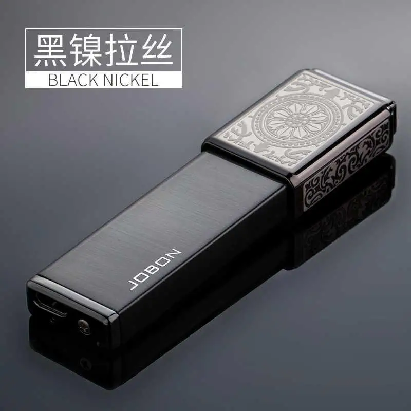Подлинная Бесшумная электрическая зажигалка Jobon с USB зарядкой квадратная