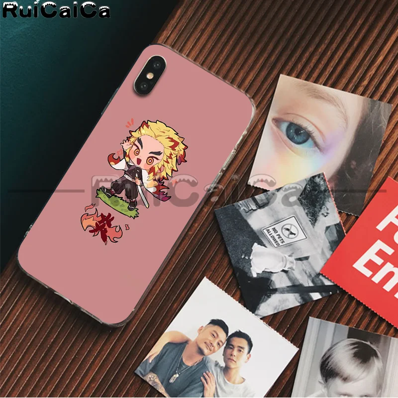 RuiCaiCa Demon Slayer Kimetsu No Yaiba рукоделие принт рисунок чехол для телефона iPhone 8 7 6S Plus X XS MAX 5 5S SE XR 11 11pro