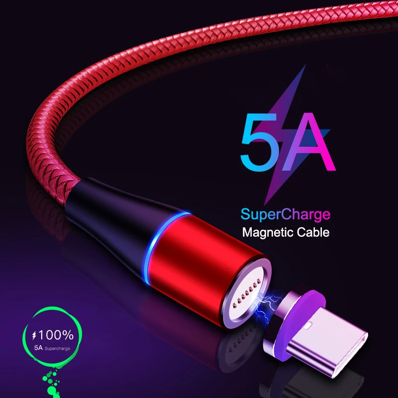 5А USB Type C Магнитный кабель для Huawei P10 Plus P20 P30 Lite Mate 30 20 10 Supercharge шнур быстрой