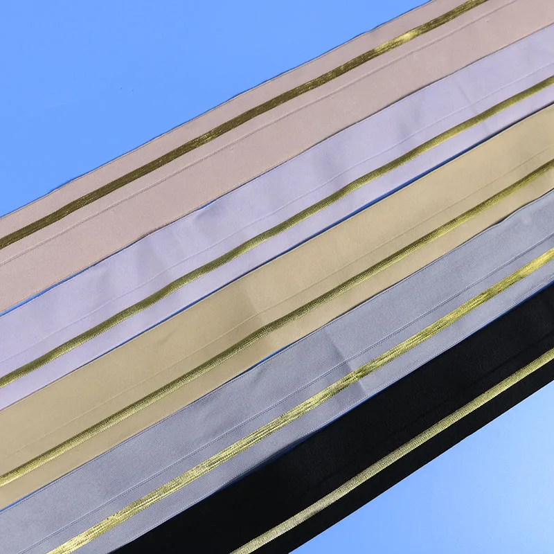 

Elastic Band 40MM With Golden Silk Folded Rubber Clothing Accessories Belt Band Multi Color Factory Direct Sale