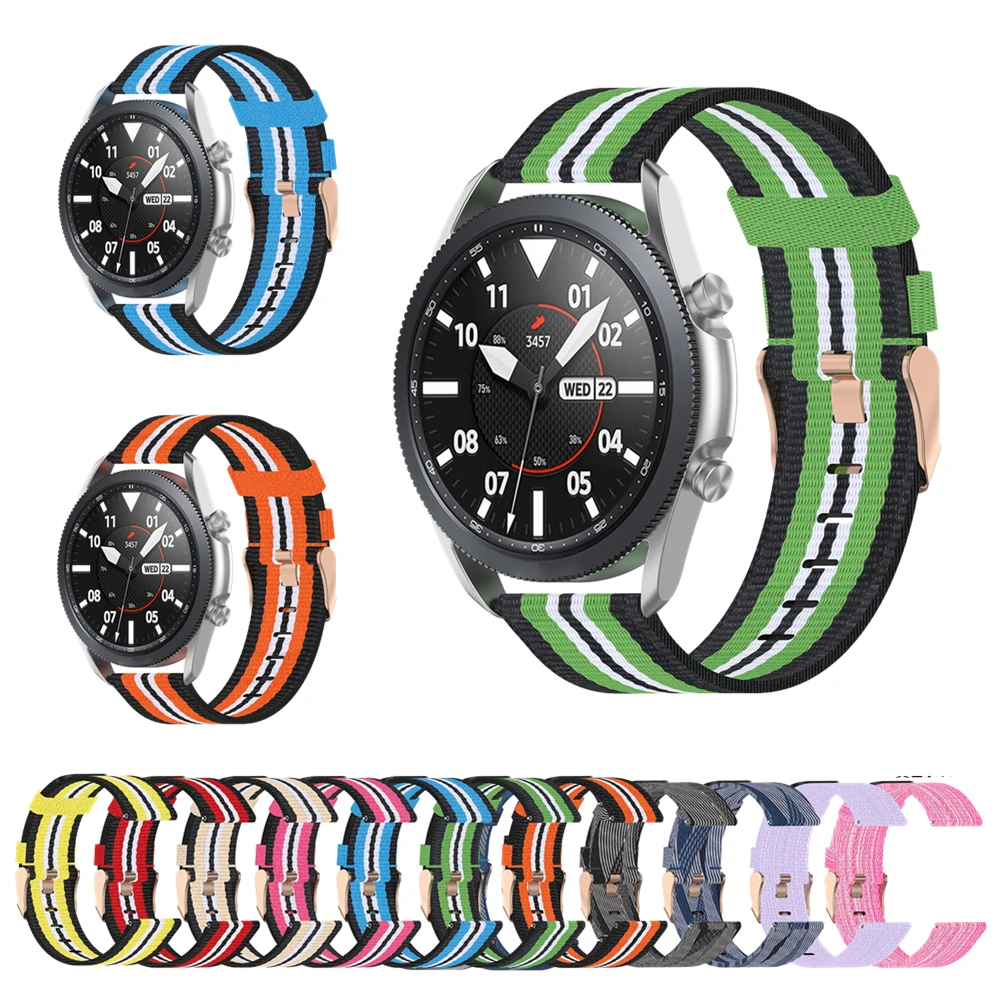 

Weave Nylon Wrist Strap Bracelet Watch Band For Samsung Galaxy Watch Active 3 45mm 41mm Active2/1 Galaxy 46/42mm Gear S3 Strap