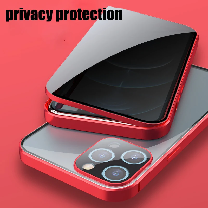 Защитный чехол магнитный антишпионский металлический для Iphone 12 pro max mini SE2020 x XR XS MAX