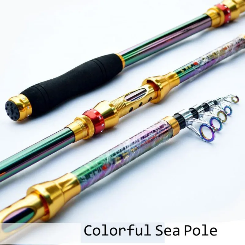 

2021 Dazzle 2.1 / 2.4 / 2.7 / 3.0 / 3.6m Hard Adjustable Sea Pole Color Throwing Rod Long-range Fishing Factory Direct Selling