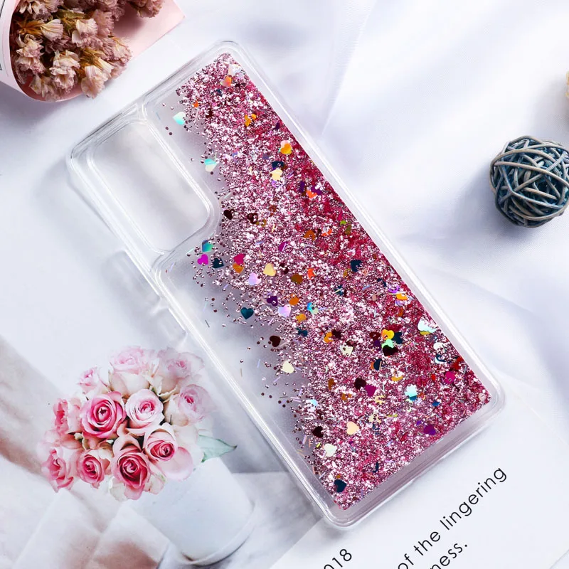 Honor 10 Lite Case For Huawei P30 Lite P40 P20 Pro Cases Glitter Liquid Funda Honor 10i 8X 10X 20 9A 30s P Smart 2019 2021 Cover