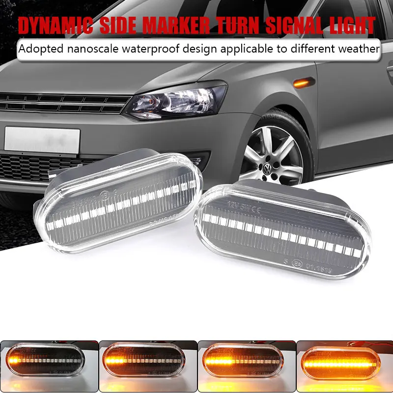 DERI Auto Led Car Marker Light Dynamic Side Turn Signal Flowing Blinker For Volkswagen Golf Passat SEAT | Автомобили и мотоциклы