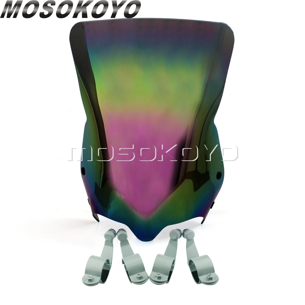 Iridium Silver Clamp Мотоцикл лобовое стекло темный дым ветер экран ПК экран для Suzuki Boulevard M109R M109R2 M50 M90 Boss Limited 2006- дефлектор - Цвет: Iridium Silver Clamp