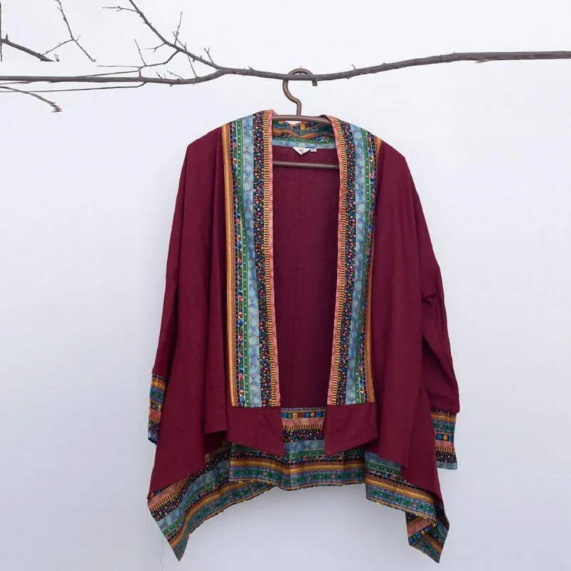 

Man Jacket&Coat New Arrival Outwear Retro Embroidery Cotton Linen Loose Shirt Casual Plus Size Clothing Ethnic Style SY0018