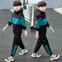 fashion boys clothing spring autumn patchwork long sleeve sets 4 6 8 10 12 13 14 years teenagers children sports clothing