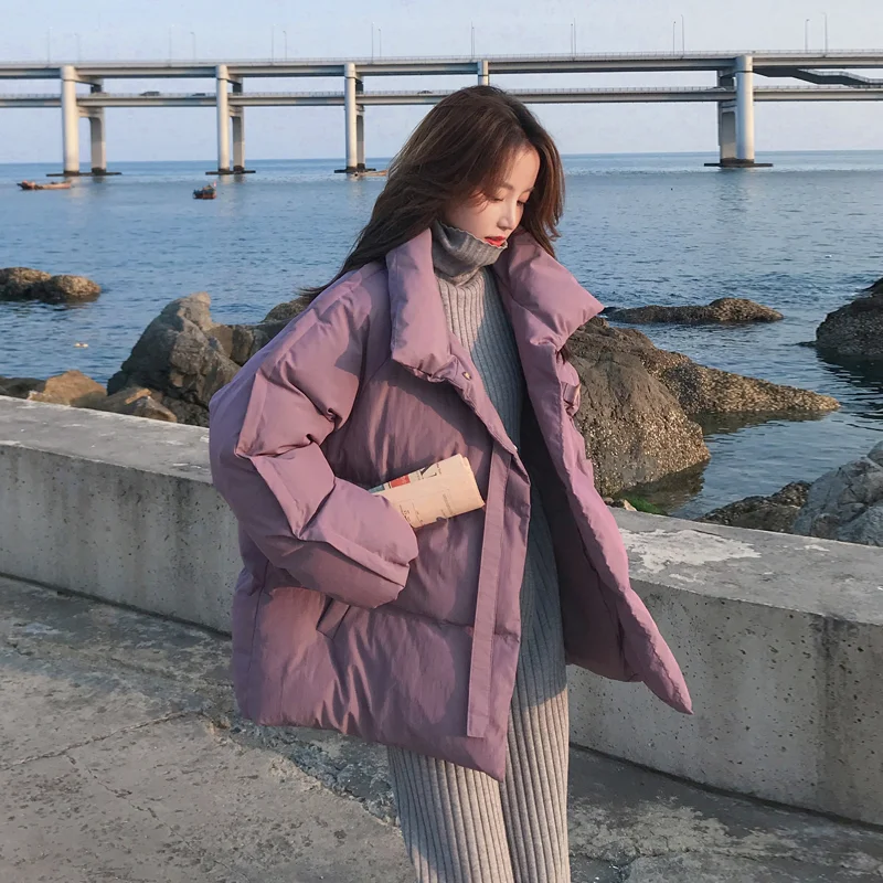 

Куртка женская осенне-зимняя, короткая, теплая, с воротником-стойкой, 2021