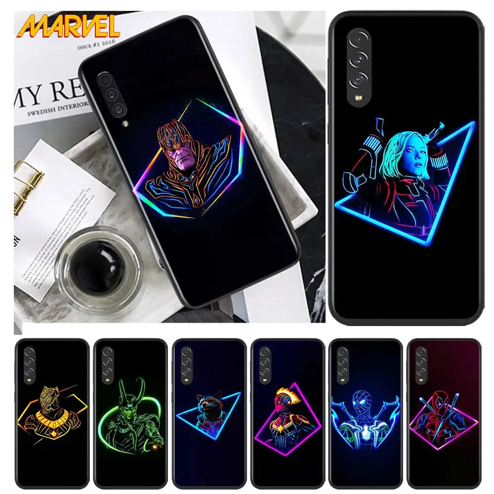 

Marvel hero color for Samsung Galaxy A90 A80 A70 A60 A50 M60 M40 A20E A2Core A10S A10E Silicon Soft Black Phone Case