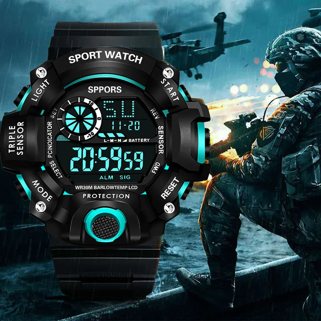 

Fashion Multifunction Sports Watch Display Date Calendar Week Alarm Unisex Watch montre homme watch for men часы мужские