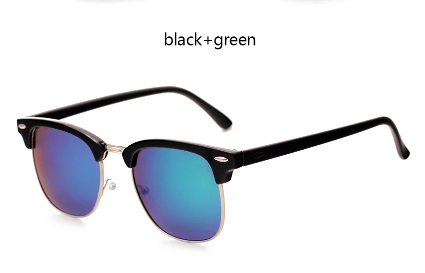 BlackGreen RBRARE, полуметаллические солнцезащитные очки для мужчин и женщин, брендовые дизайнерские очки, отражающие зеркальные солнцезащитные очки, модные классические солнцезащитные очки - Цвет линз: BlackGreen