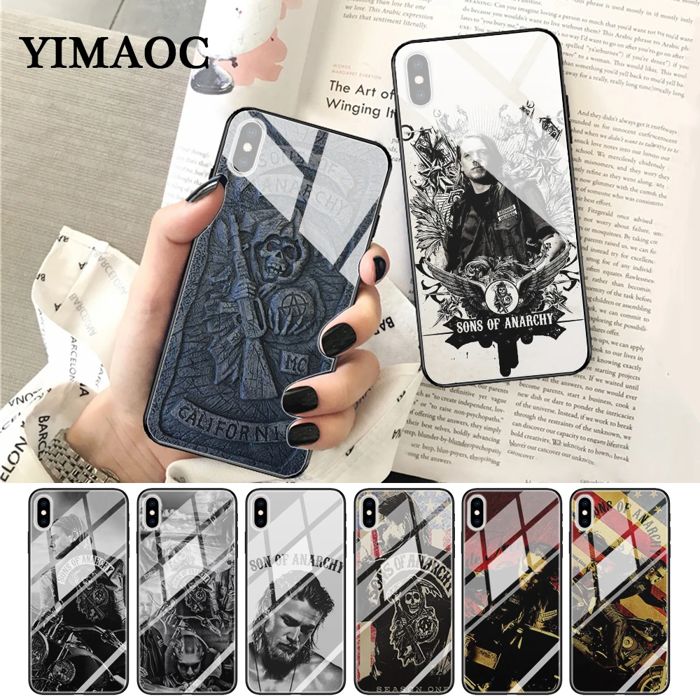 YIMAOC Американский ТВ сыновья анархической стекла чехол для телефона Apple iPhone 11 Pro XR X