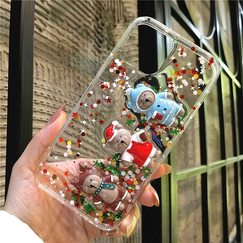 

Vya Lovebay Cartoon Christmas Phone Case For iPhone 12 7 8 6 6S Plus bear Soft Case For iPhone XR X Xs 11Pro Max Lovely Back