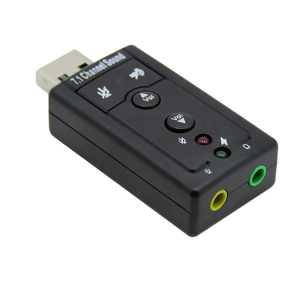 Внешняя звуковая карта USB 7 1 аудиоадаптер для наушников с разъемом 3 5 мм микрофона