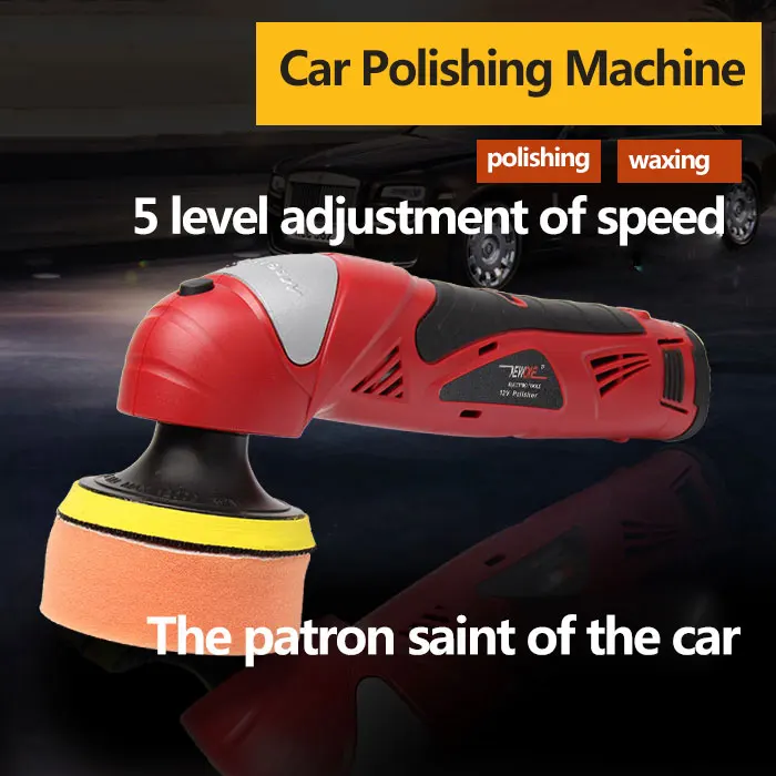 

12V 2.0Ah Polishing machine with Lithium battery Car polisher 5 level adjustment of speed Sanding Machine Waxing Power Tool Buff