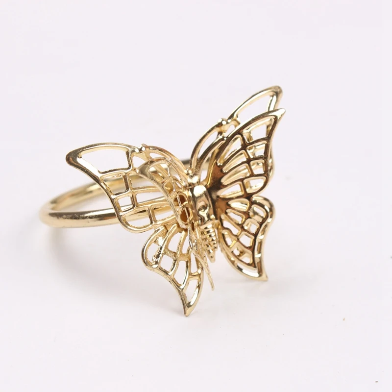 6 шт творческие Золотое кольцо для салфеток бабочка салфетки пряжки ресторан