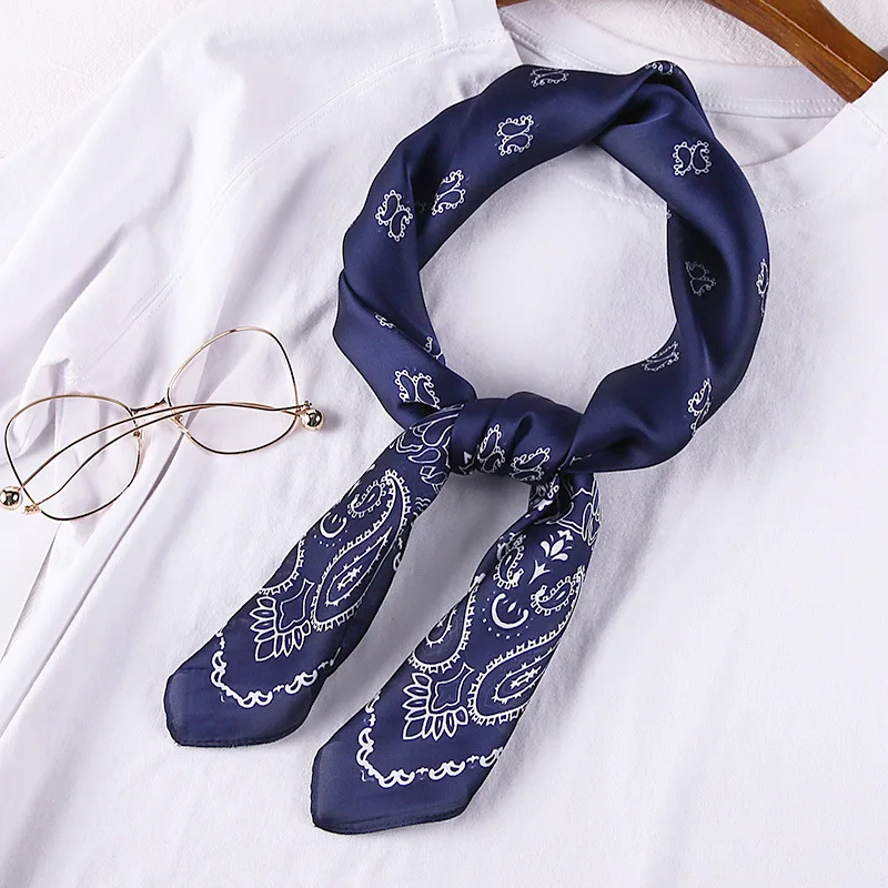 

Fashion Imitated Silk Women's Scarves Cashew Print Square Scarf Neck Scarves 70cm*70cm Neckerchief Bandana Shawls Head Scarves