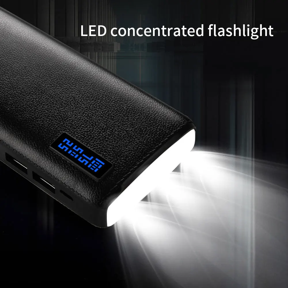 Leather Power Bank 20000mAh External Mobile Battery Pack For Xiaomi Mini 10000mAh Fast USB Portable Charger Powerbank | Мобильные