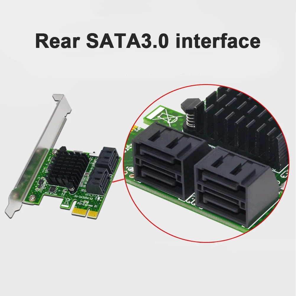 Плата контроллера PCIE на 4 порта SATA 3 0 III 6 Гбит/с PCI-E PCI Express x1 плата расширения с