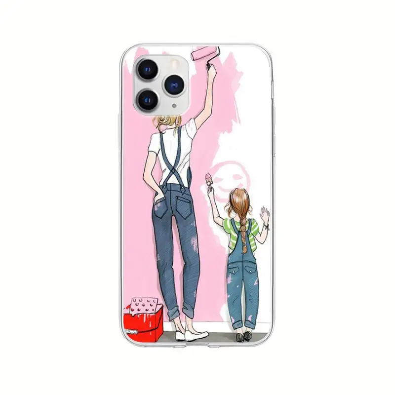 

Trend Cute Mother And Daughter Transparent Cell Phone Cover Clear Case For Honor 8X 10i 20i 20 Lite