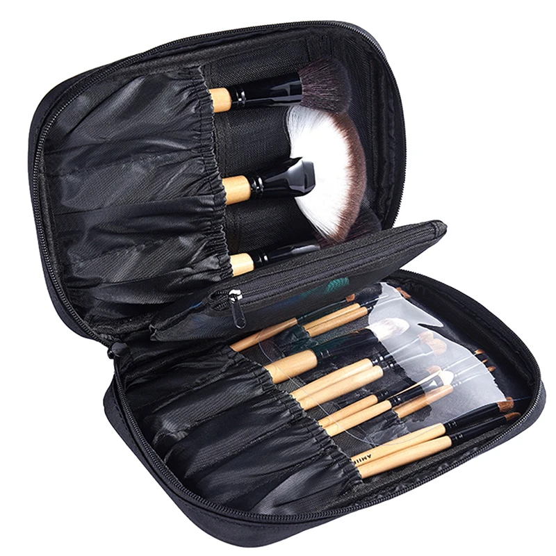 

Black Portable Makeup Brush Storage Bag Multifunction Hair Salon Hairdresser Hairdressing Scissors Comb Tool Storage Bag Case