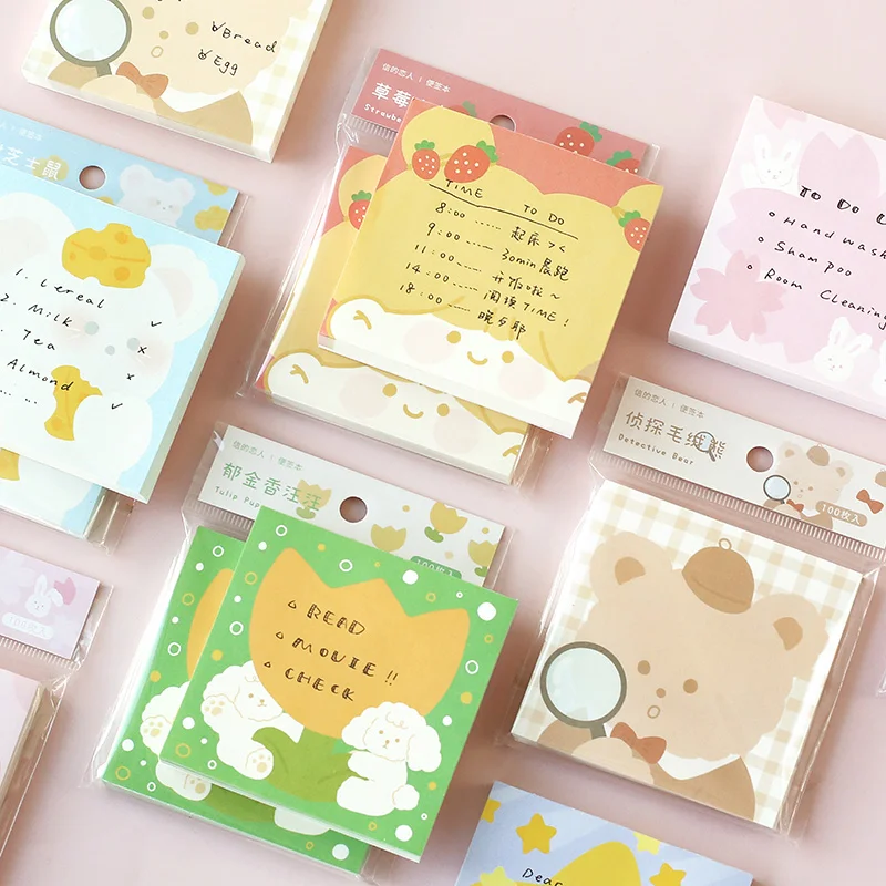 

8PCS/LOT adorable story series 100 sheets plan list lovely girl message paper memo pad