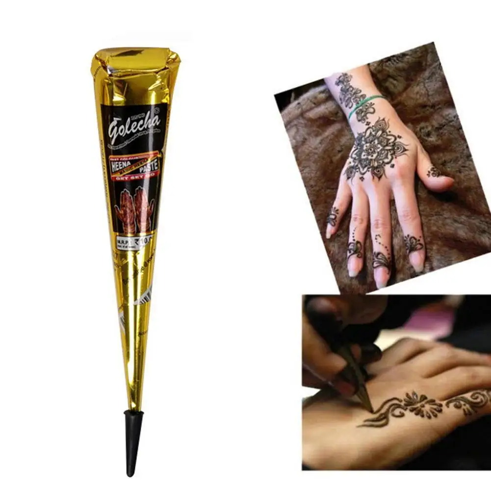 

Tattoo Paste Black brown red white Henna Cones Indian For Temporary Tattoo Sticker Body Paint Art Cream Cone PÃ¢te de tatouage