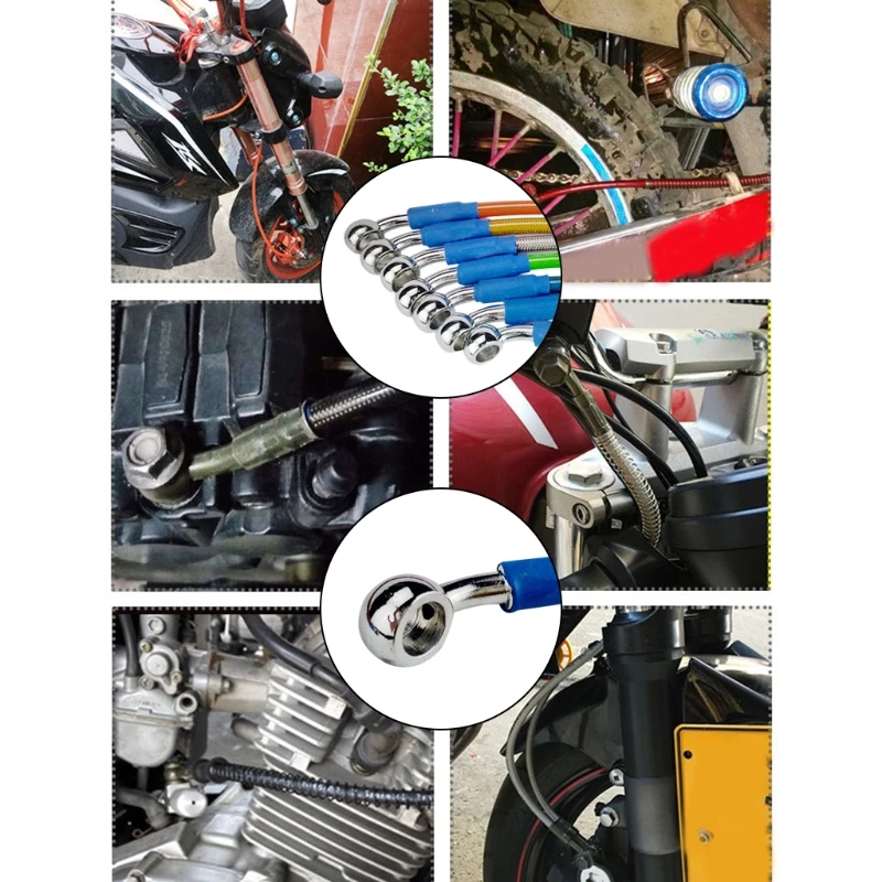 

Stainless Steel Braided Cable 400mm-1500mm Universal Motorcycle Brake Oil Hose Line Pipe Hydraulic Reinforced