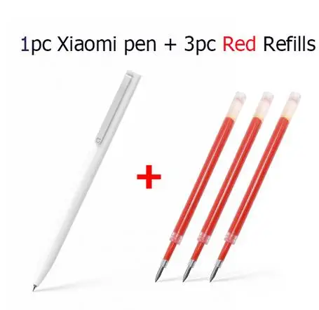 1 pen and 3 red ink Оригинальная ручка-знак Xiaomi Mijia 9,5 мм ручки для подписи+ Заправка для ручек Mijia черная гладкая швейцарская заправка - Цвет: 1 pen and 3 red ink
