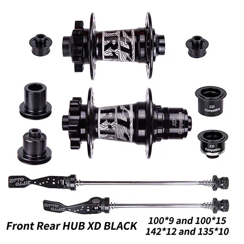 Front Rear XD Black ZTTO DR190 велосипедные ступицы диски для горных велосипедов тормоза 32 отверстия ступицы передние 2 подшипника задние 4 подшипника ступицы велосипеда Quick Release XD/HG трещотка 54 T - Цвет: Front Rear XD Black