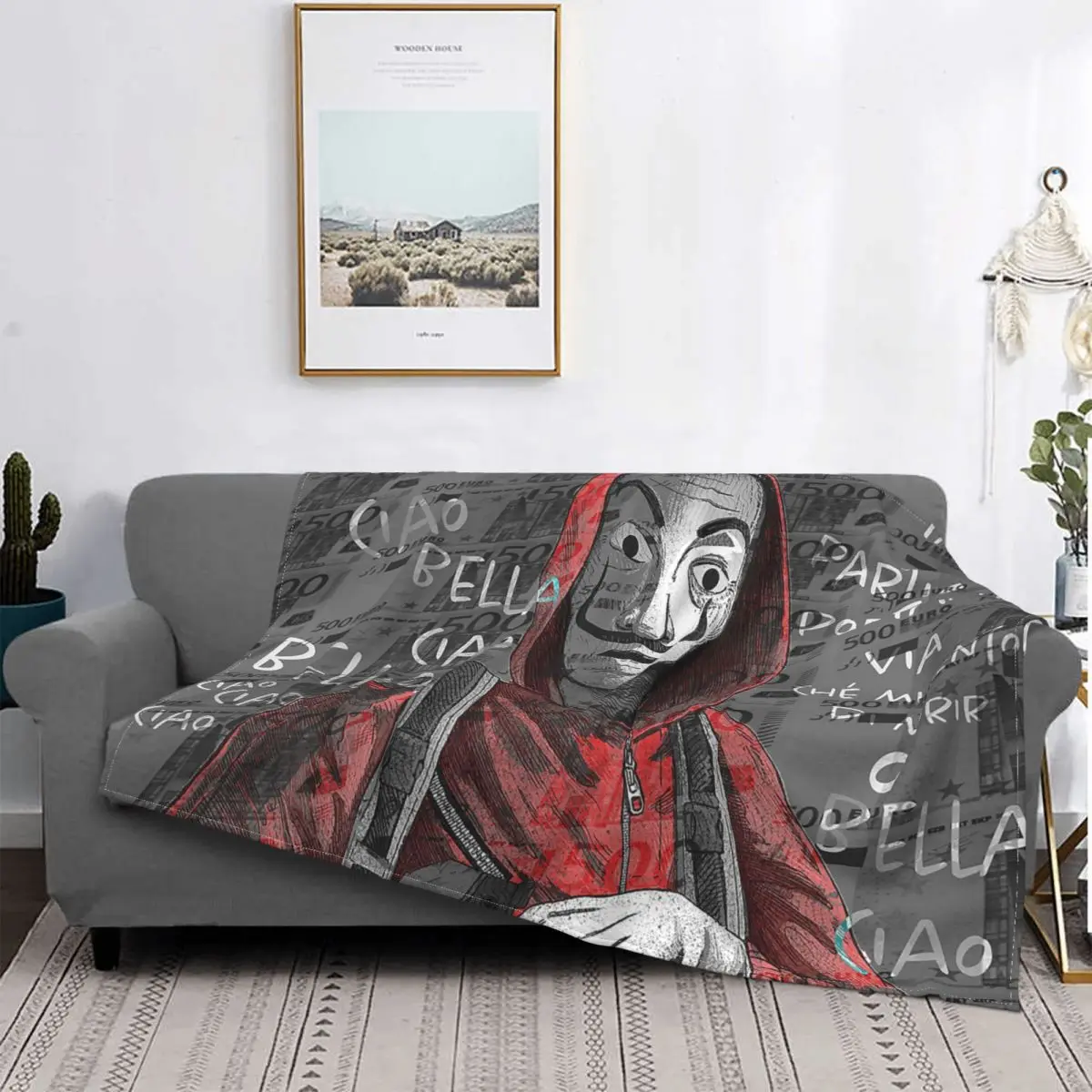 Bella Ciao Flannel Blankets La Casa De Papel Creative Throw Blanket for Bed Sofa Couch 200x150cm Plush Thin Quilt