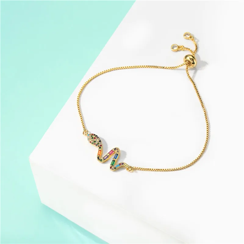2020 Новый Модный Красочный T-образный кубический камень змея браслет для женщин и