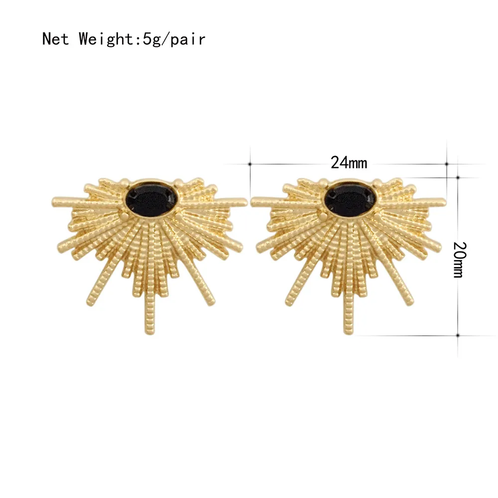 

New Style Stud Earrings Gold Color Alloy Black Acrylic Decorate Stud Earrings Mini Small Loop Wholesale earrings