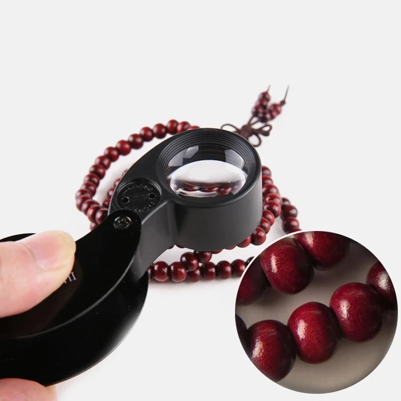 

Jewelers Eyes 40x 25mm Optical Glass Loupe Magnifier Magnifying Led Light Mini Loupa Plastic Handheld Lens
