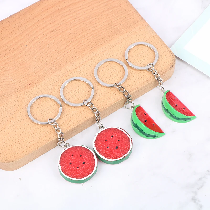 2pcs Cute Fruit Key Rings Apple Watermelon Kiwi Keychain For Women Bag Pendant Promotional Gifts | Украшения и аксессуары