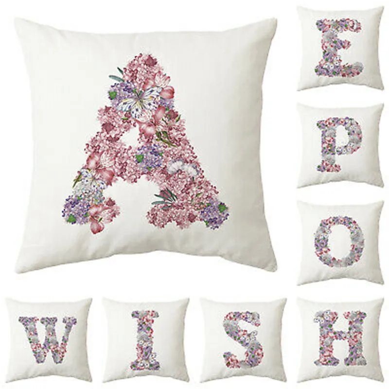 Фиолетовый цветок бабочка письмо Подушка Чехол домашний декор для дивана