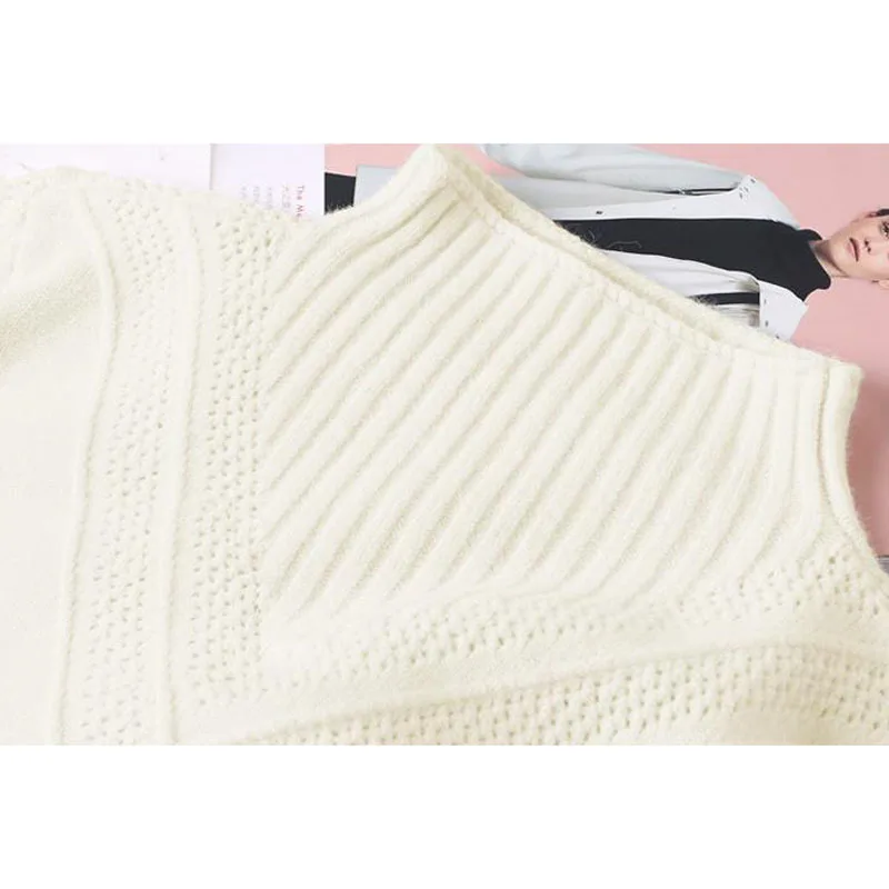 Женский базовый свитер средней длины Осень-зима 2020 вязаный Топ для