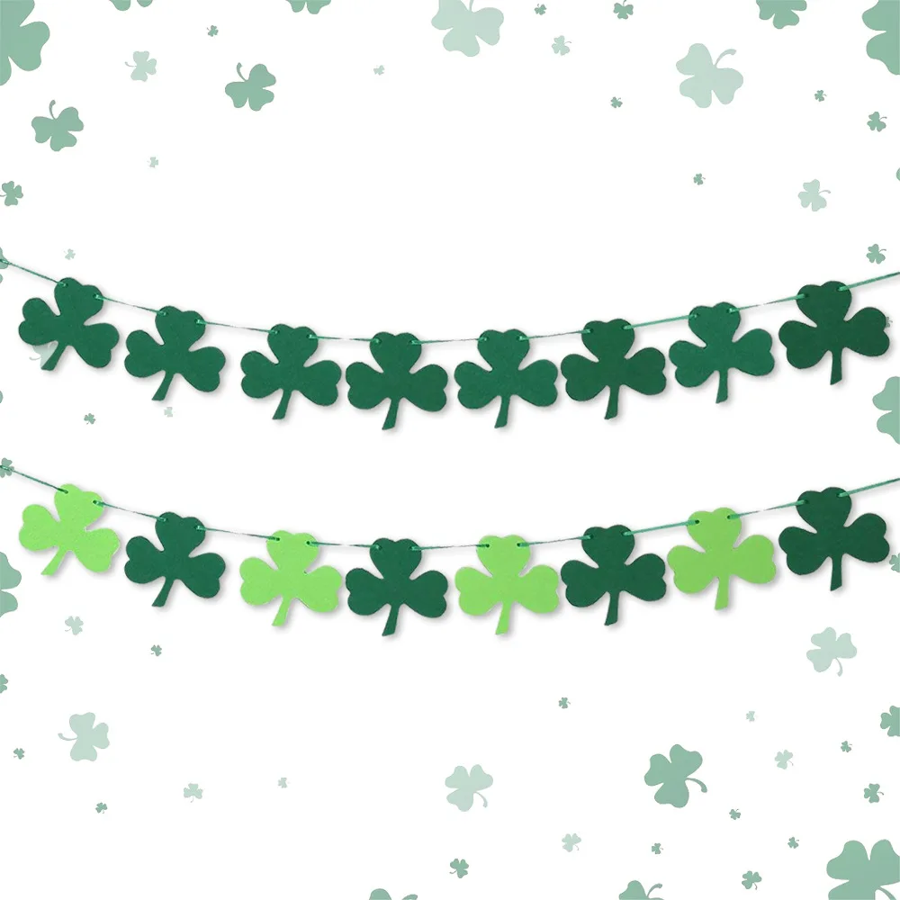 1 Набор 2 м вечерние мешковины флаг три листа клевер баннер на день рождения