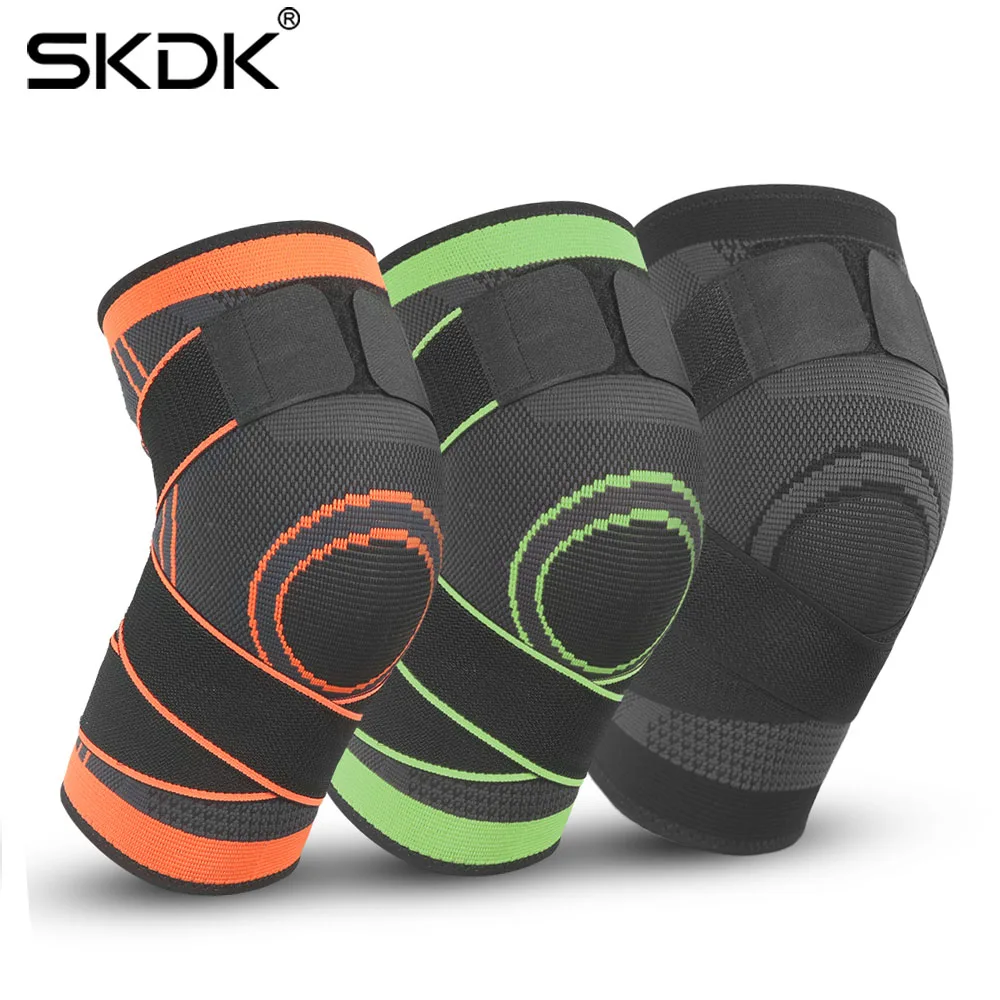 SKDK 1 шт. Противоскользящий компрессионный наколенник Поддержка тренажерный зал Спорт Баскетбол Бег Велоспорт бадминтон комфорт наколенник