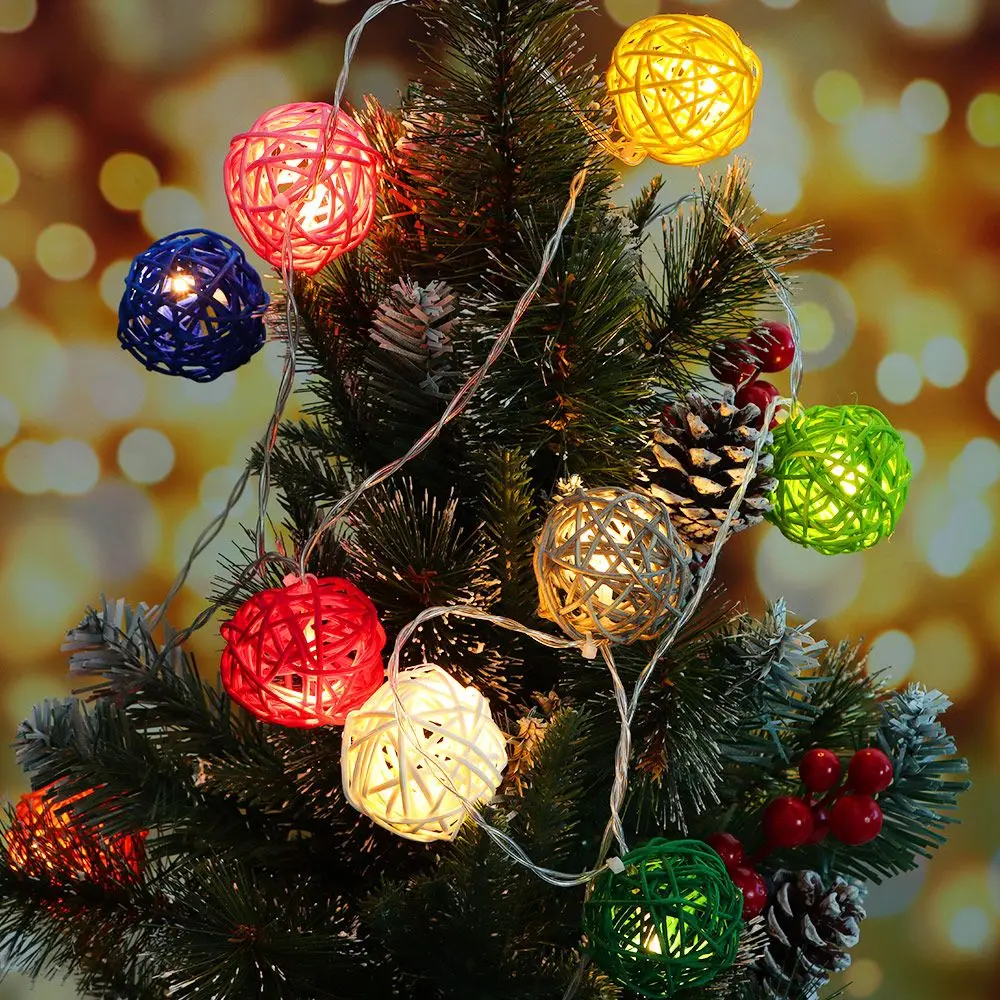 10 м вечерние ничное украшение рождественские праздничные Ротанговые шариковые