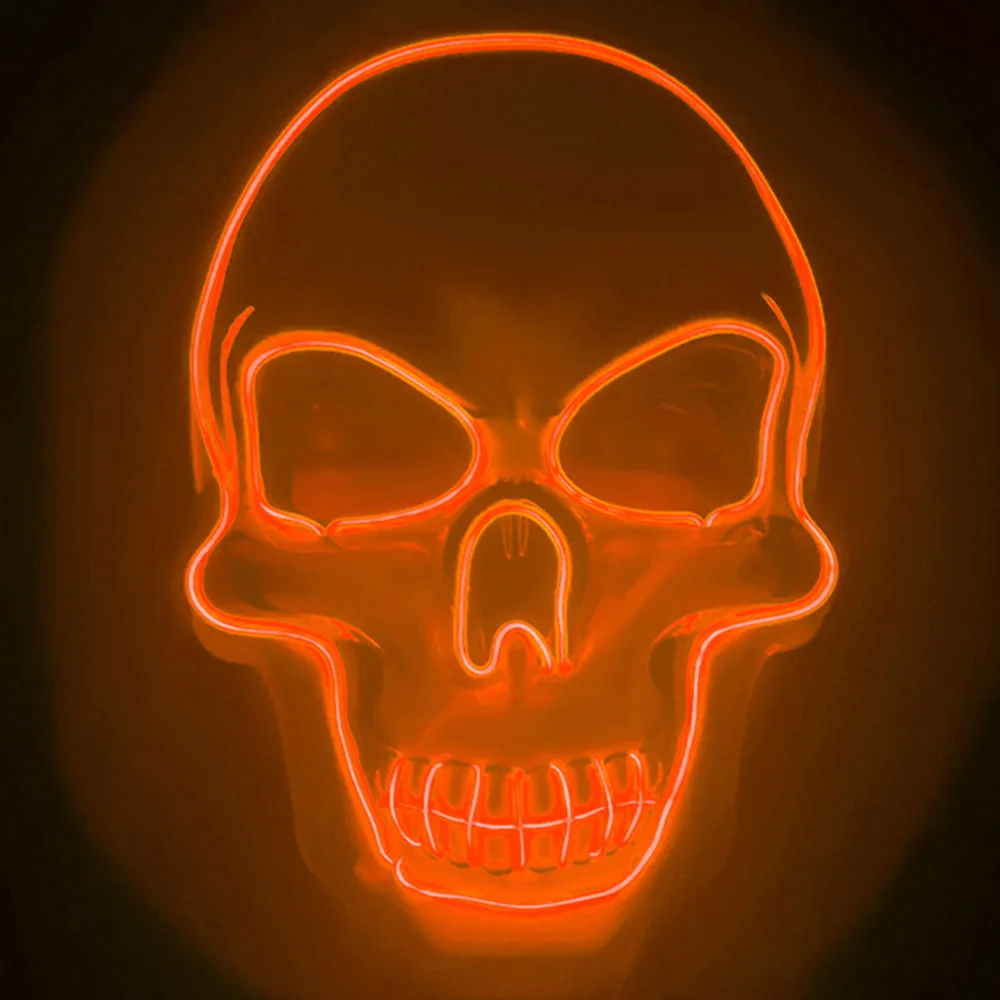 Halloween party LED Neon Skul Mask Masque Masquerade Masks Cosplay Led Costume Glowing 3 Modes EL Wire Light up Maske | Дом и сад