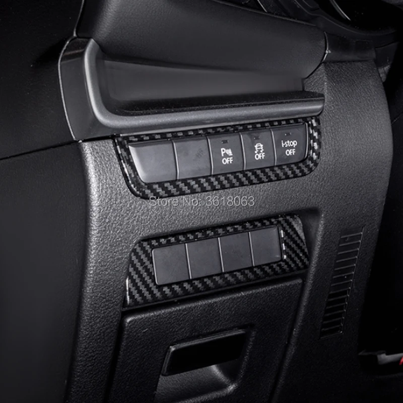 Для Mazda 3 2019 2020 углеродное волокно Левая кнопка управления крышка фары