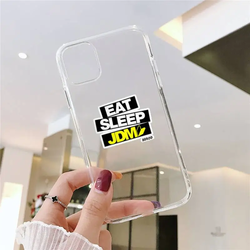 

JDM drift eat sleep jdm Phone Case Transparent for iPhone 6 7 8 11 12 s mini pro X XS XR MAX Plus SE cover funda shell