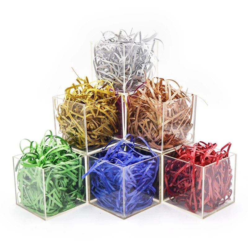 

100g Colorful Shredded Crinkle Lafite Paper Raffia Filler DIY Confetti Gift Box Filler Flash Raffia Wedding Decor Accessories
